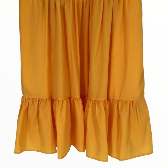 Eliza J Surplice Neck Puff Sleeve Fit & Flare Dress Yellow size 12 NWT - Picture 5 of 13